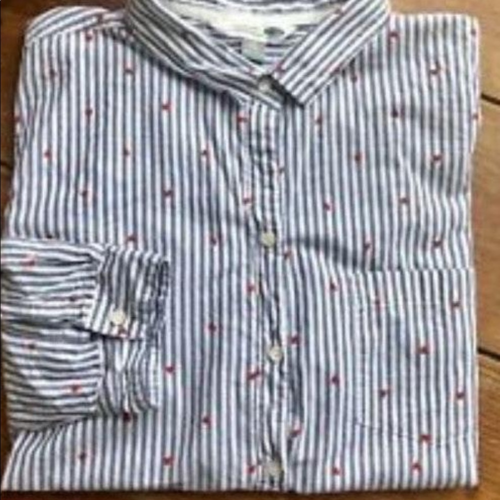 Old navy heart and striped print button down
